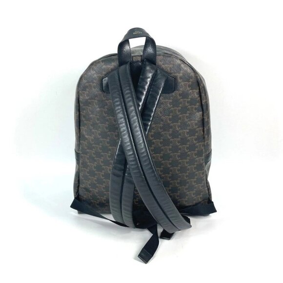 CELINE Bag Triomphe Backpack Leather Brown/Black - Picture 2 of 16